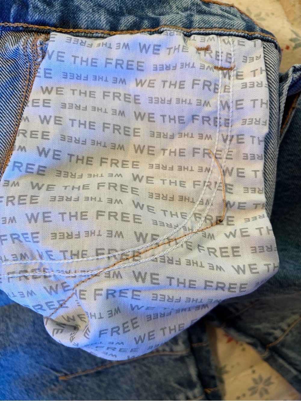 FreePeople Sample WeTheFree GoodLuckBarrel Jeans Two Tone Denim Wide Leg Boho - Picture 3 of 5